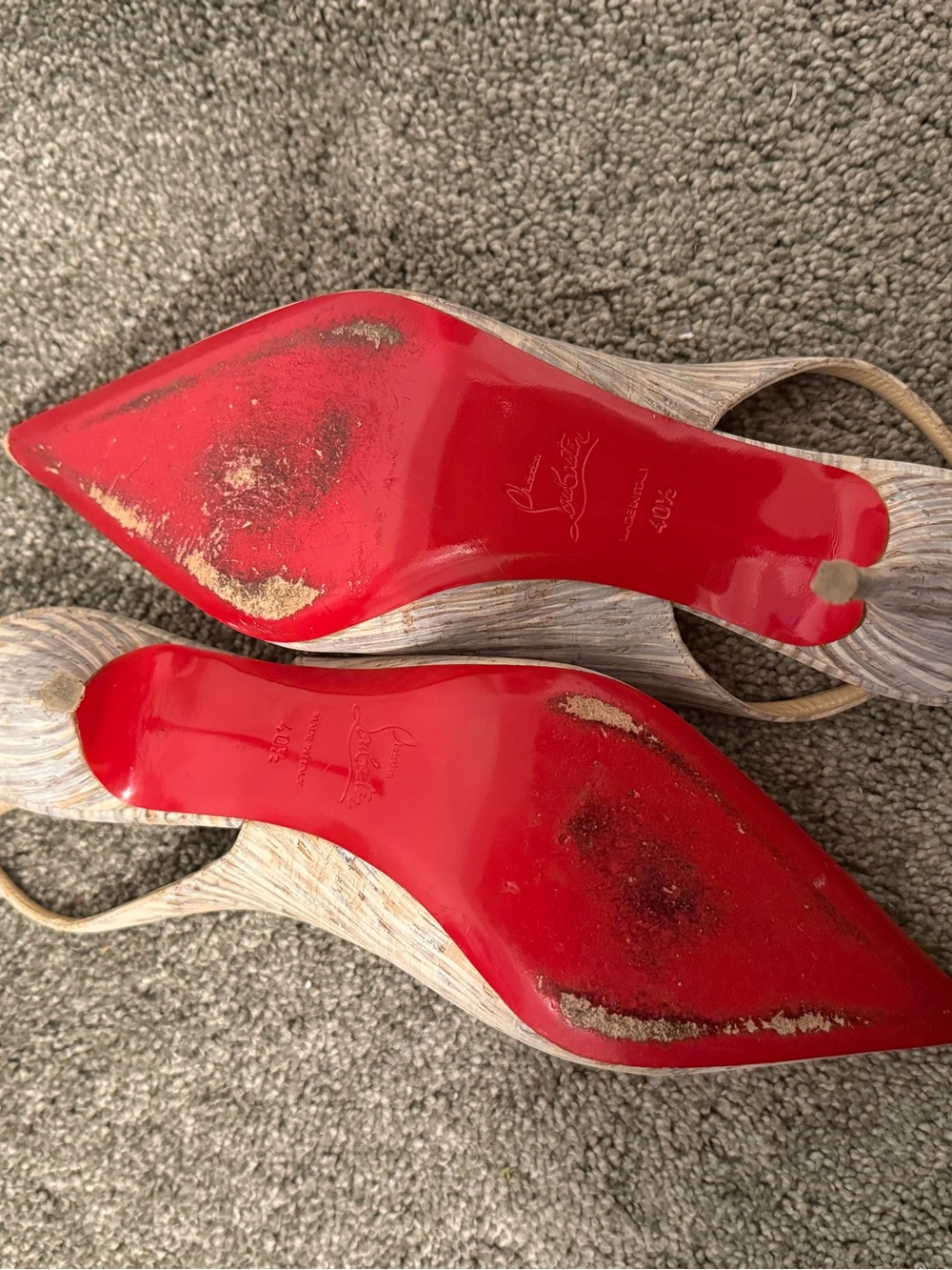 christian louboutin clare naturalle sling backs - Picture 5 of 16
